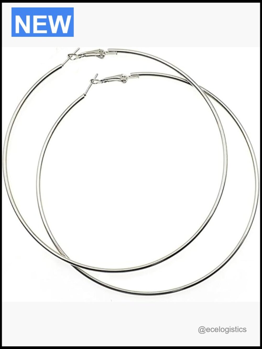 10cm Lightweight Geometric Thin Circle Statement Hoop Earrings, Hypoallergenic